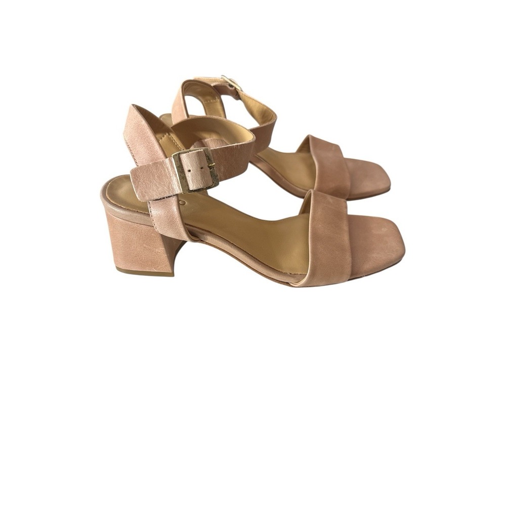 Nisolo Blush Pink Suede Block Heel Sandals